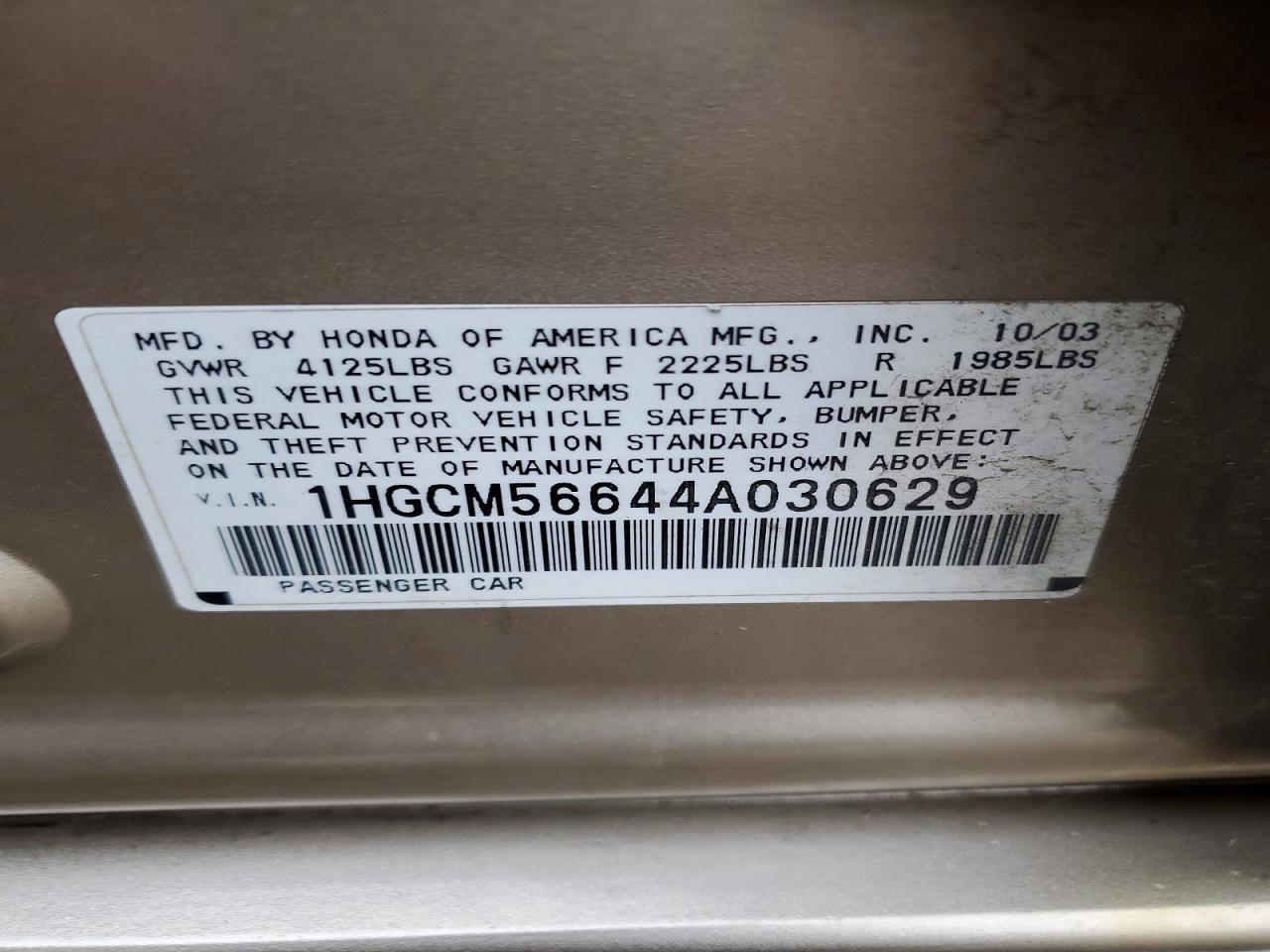 2004 HONDA ACCORD
