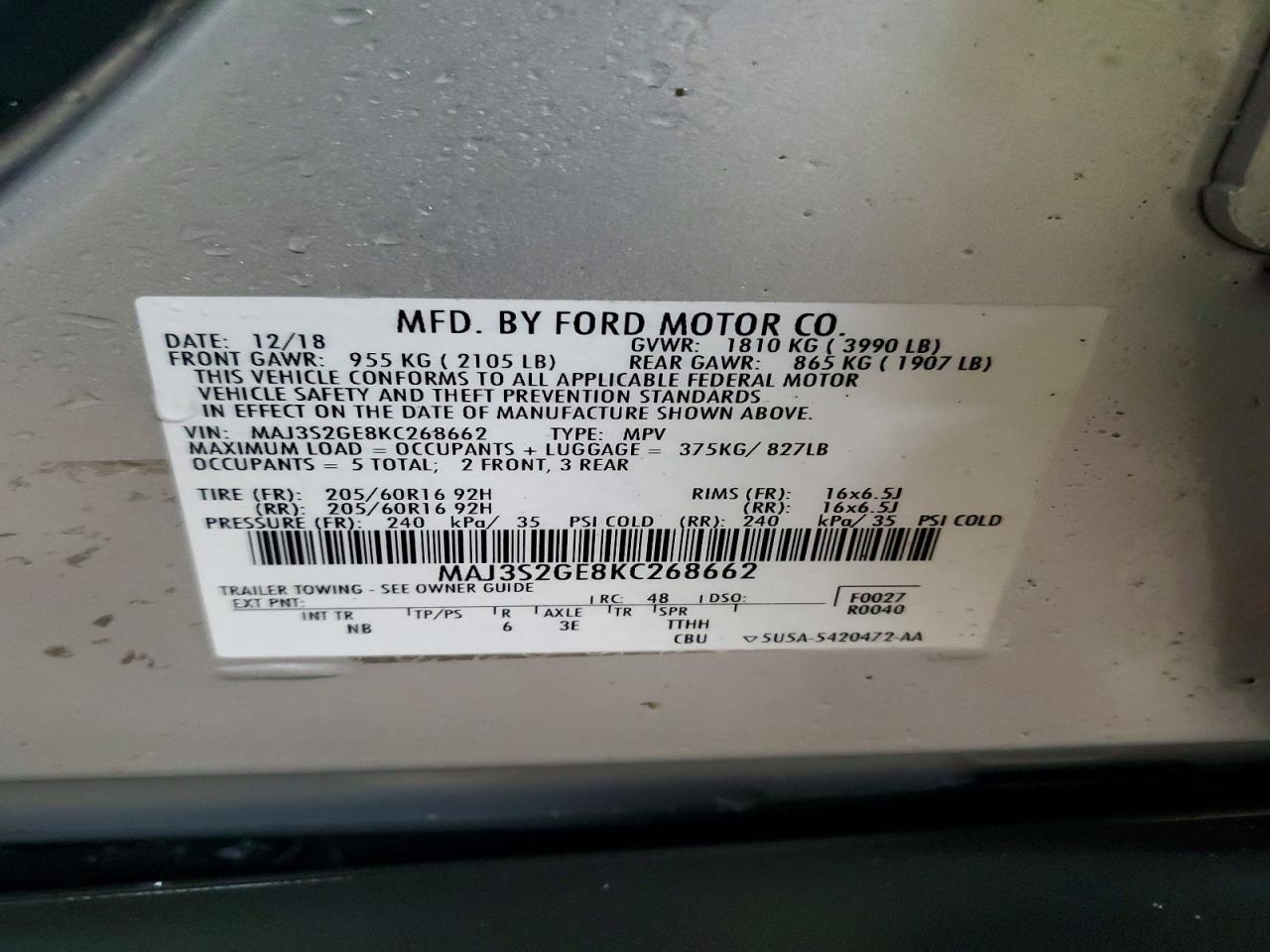 2019 FORD ECOSPORT