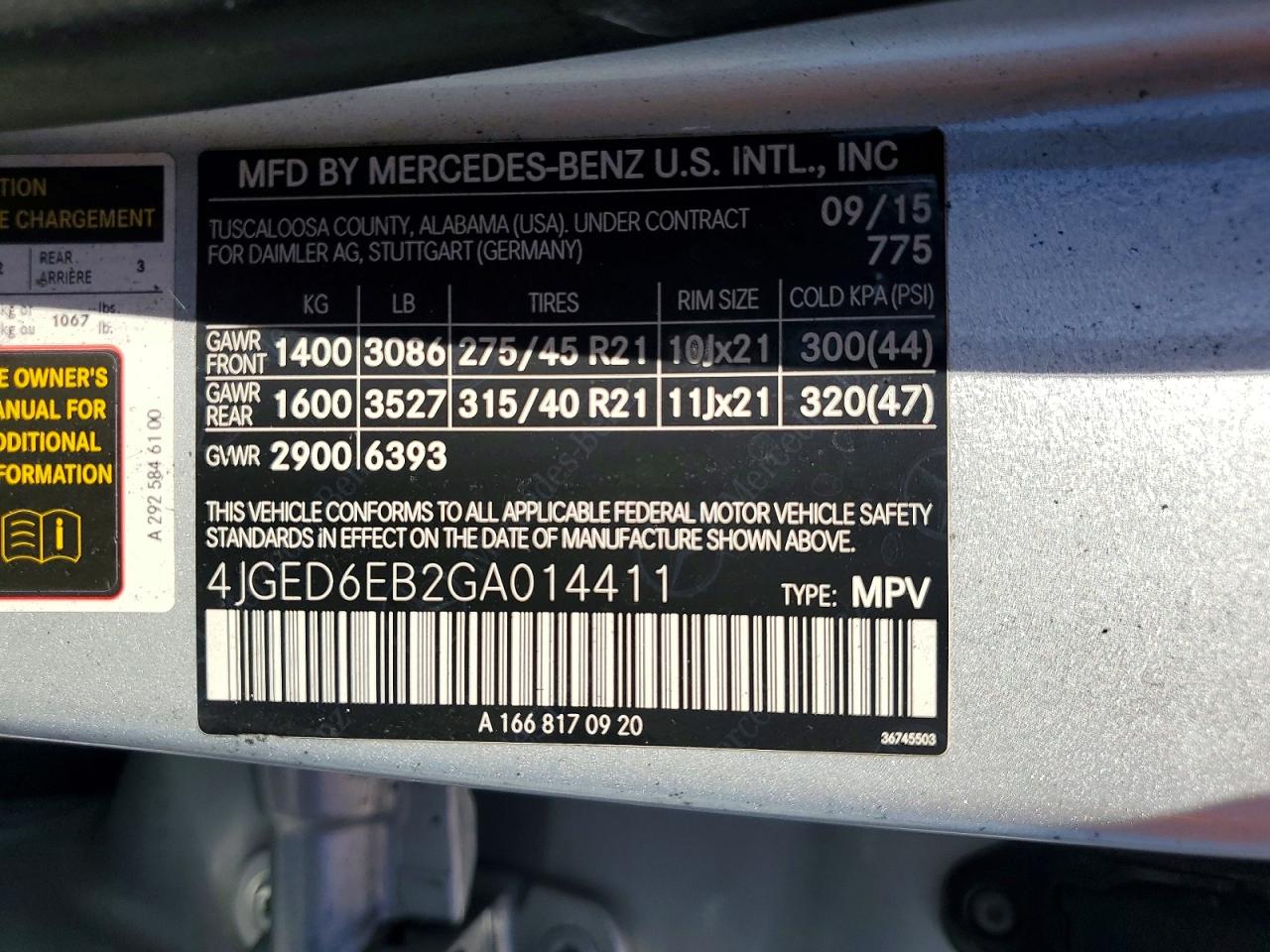 2016 MERCEDES-BENZ GLE-CLASS