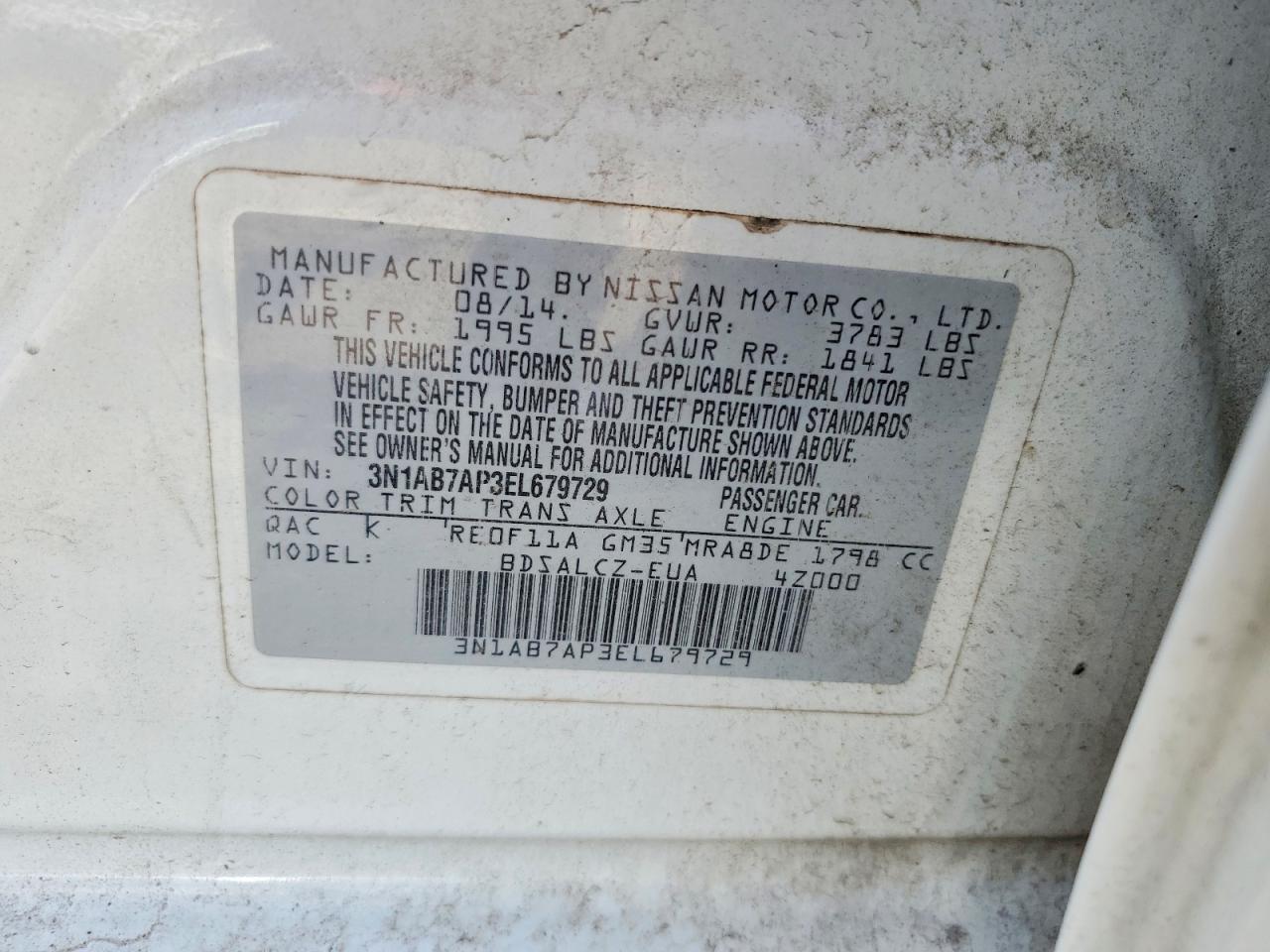 2014 NISSAN SENTRA