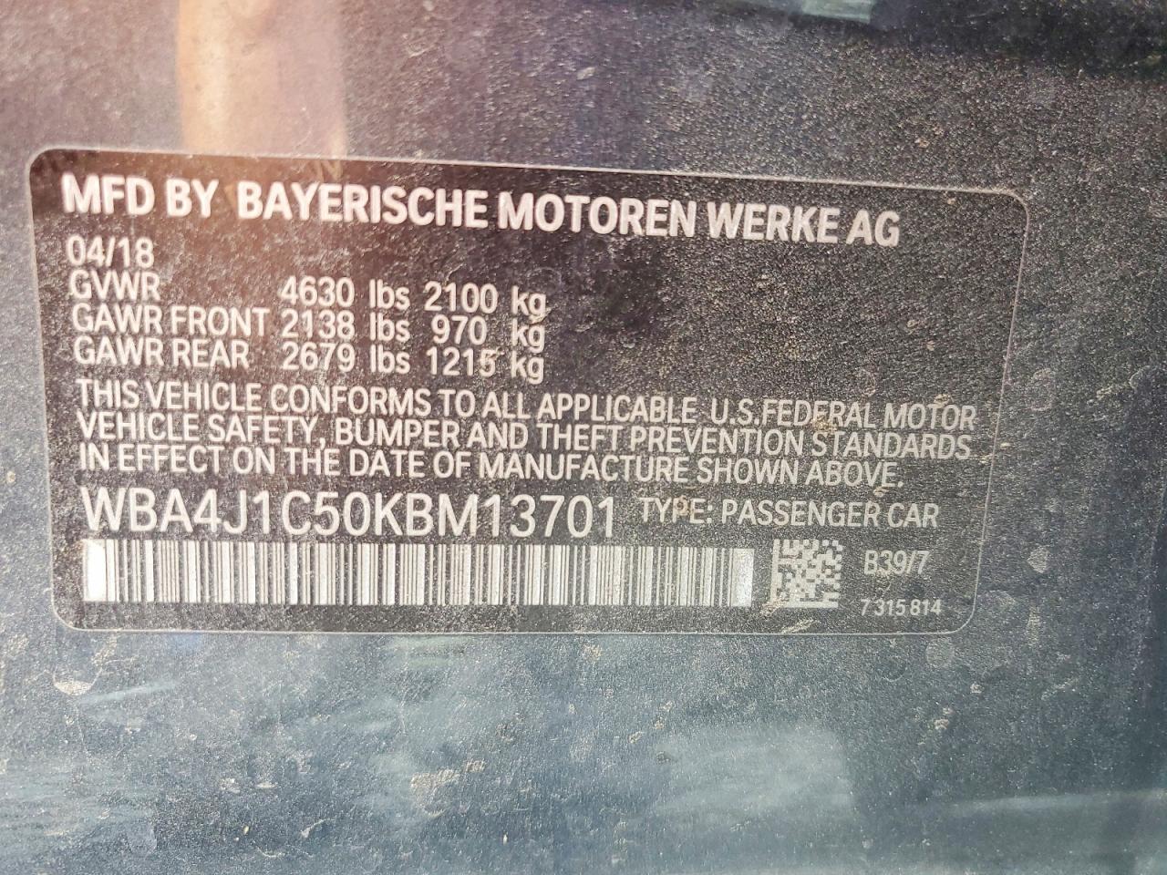 2019 BMW 4 SERIES