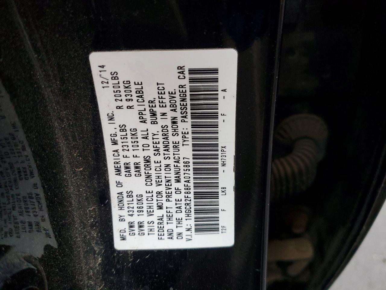 2015 HONDA ACCORD