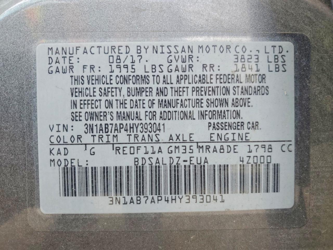 2017 NISSAN SENTRA