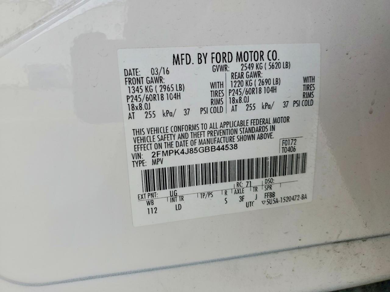 2016 FORD EDGE