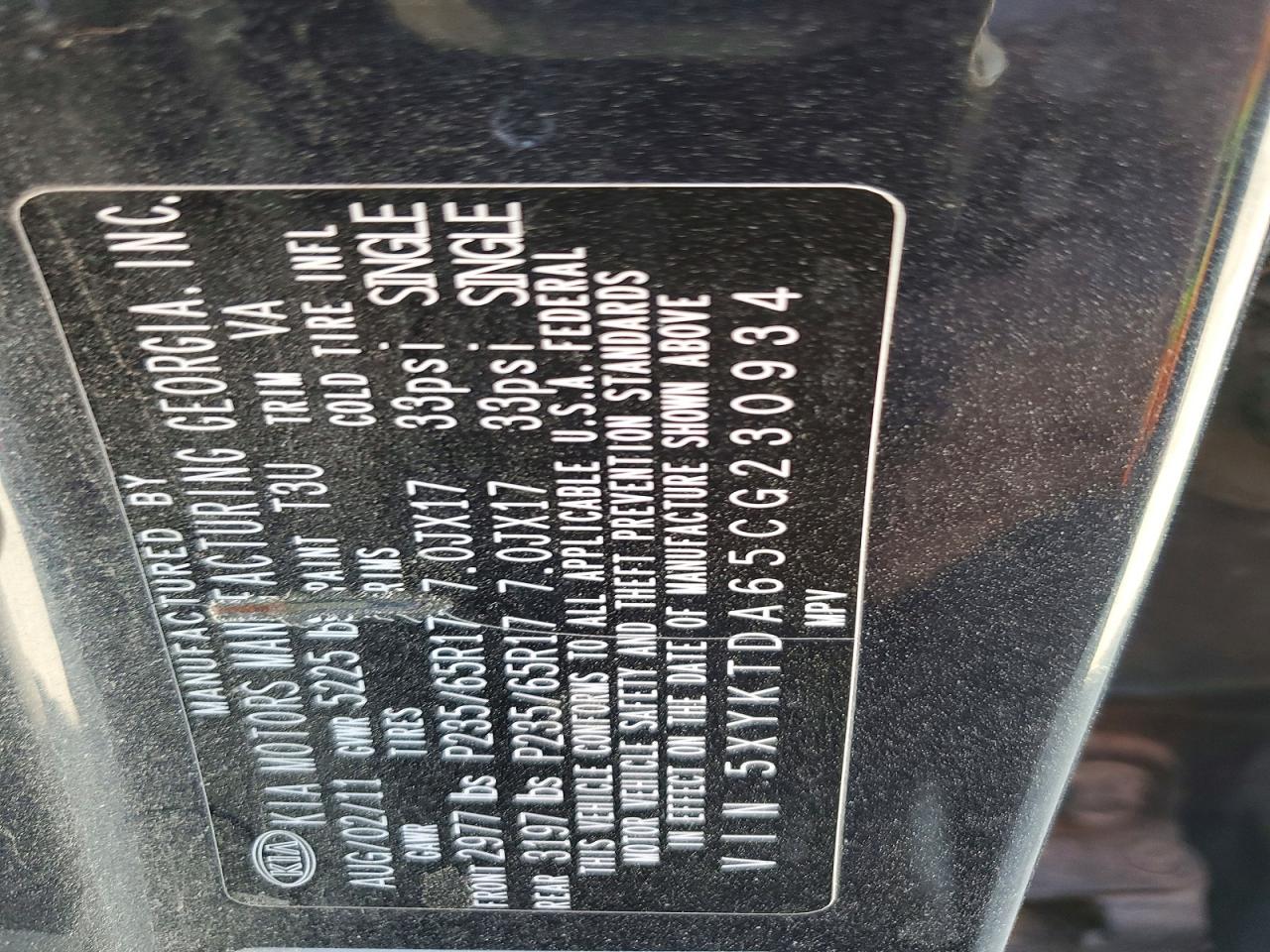 2012 KIA SORENTO