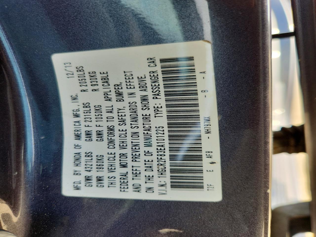 2014 HONDA ACCORD