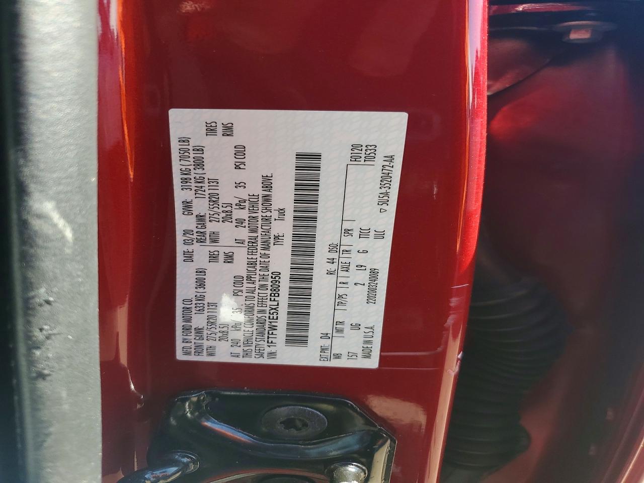 2020 FORD F150