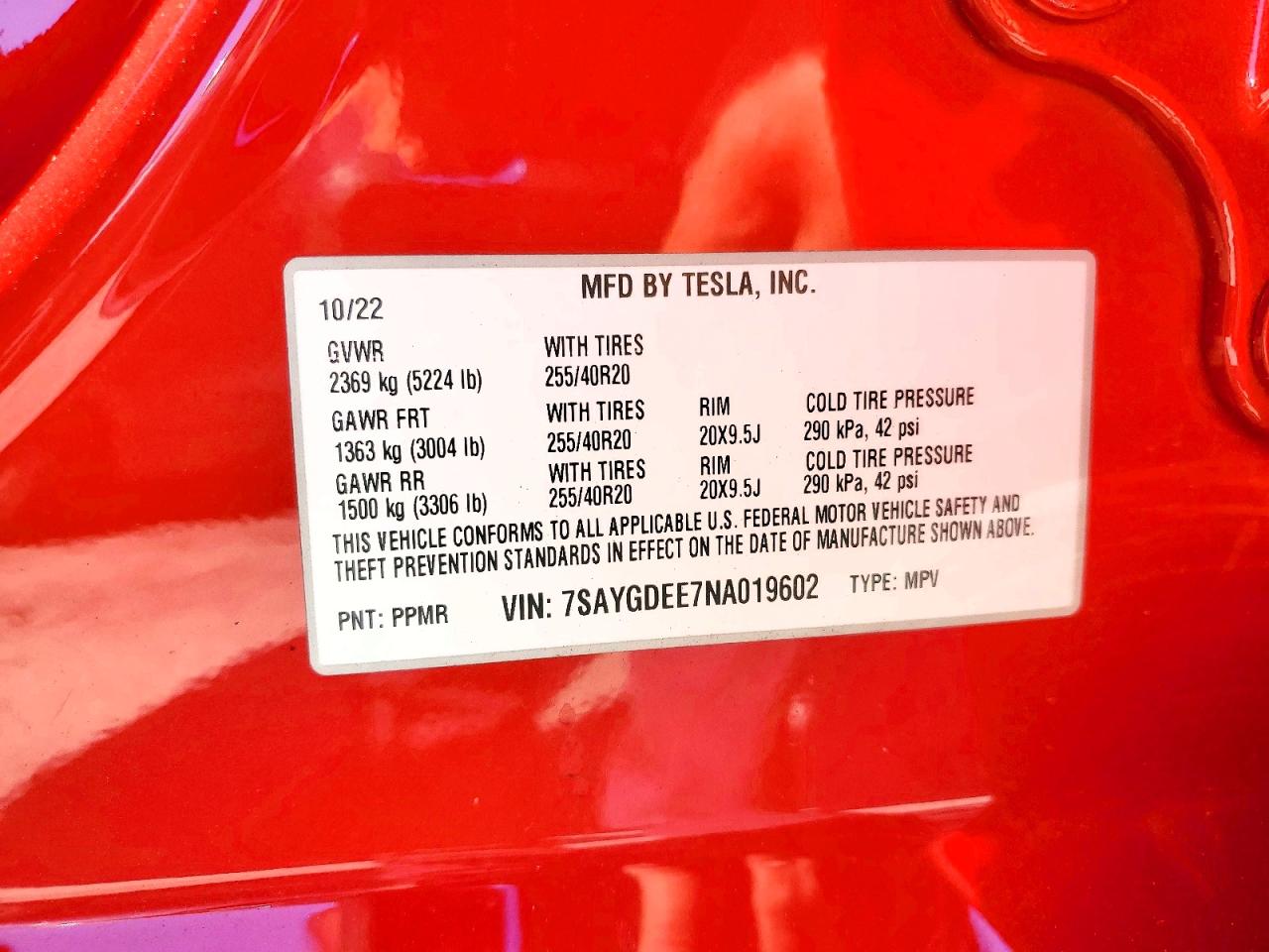 2022 TESLA MODEL Y
