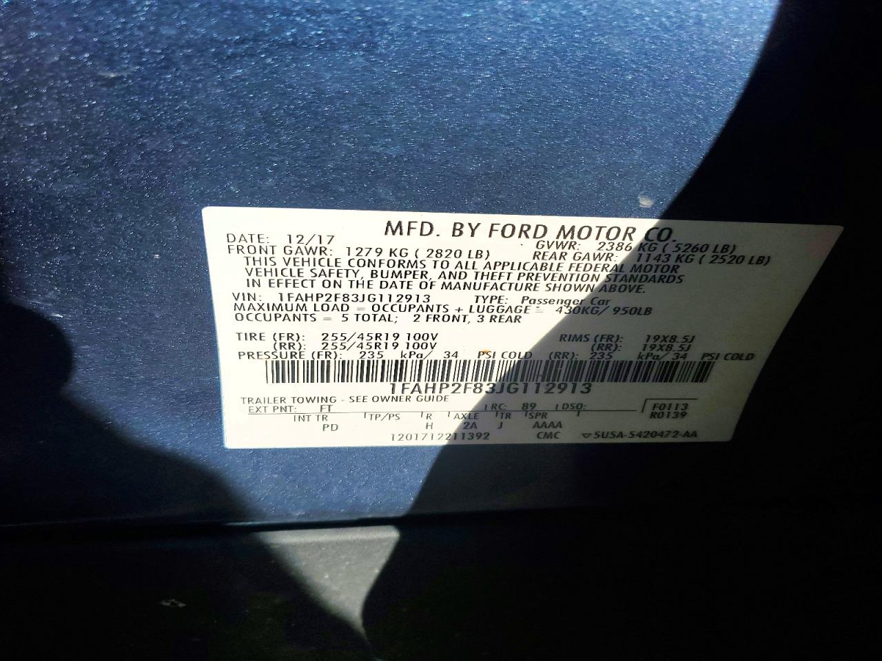 2018 FORD TAURUS
