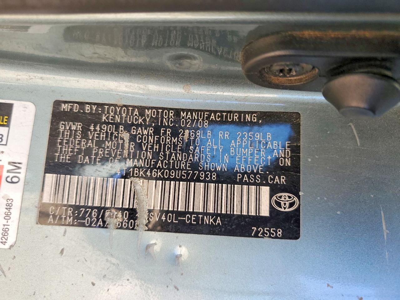 2009 TOYOTA CAMRY