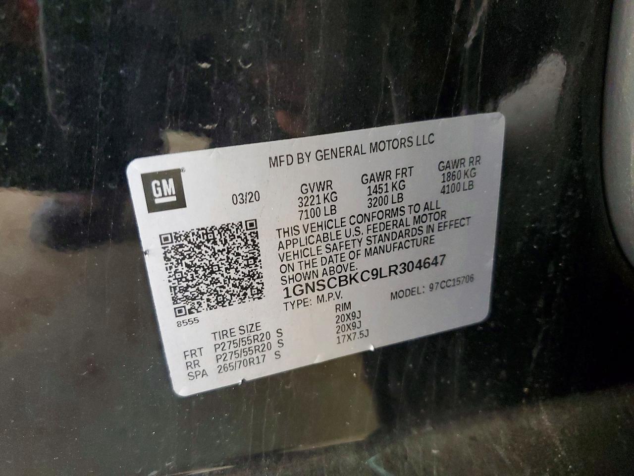 2020 CHEVROLET TAHOE