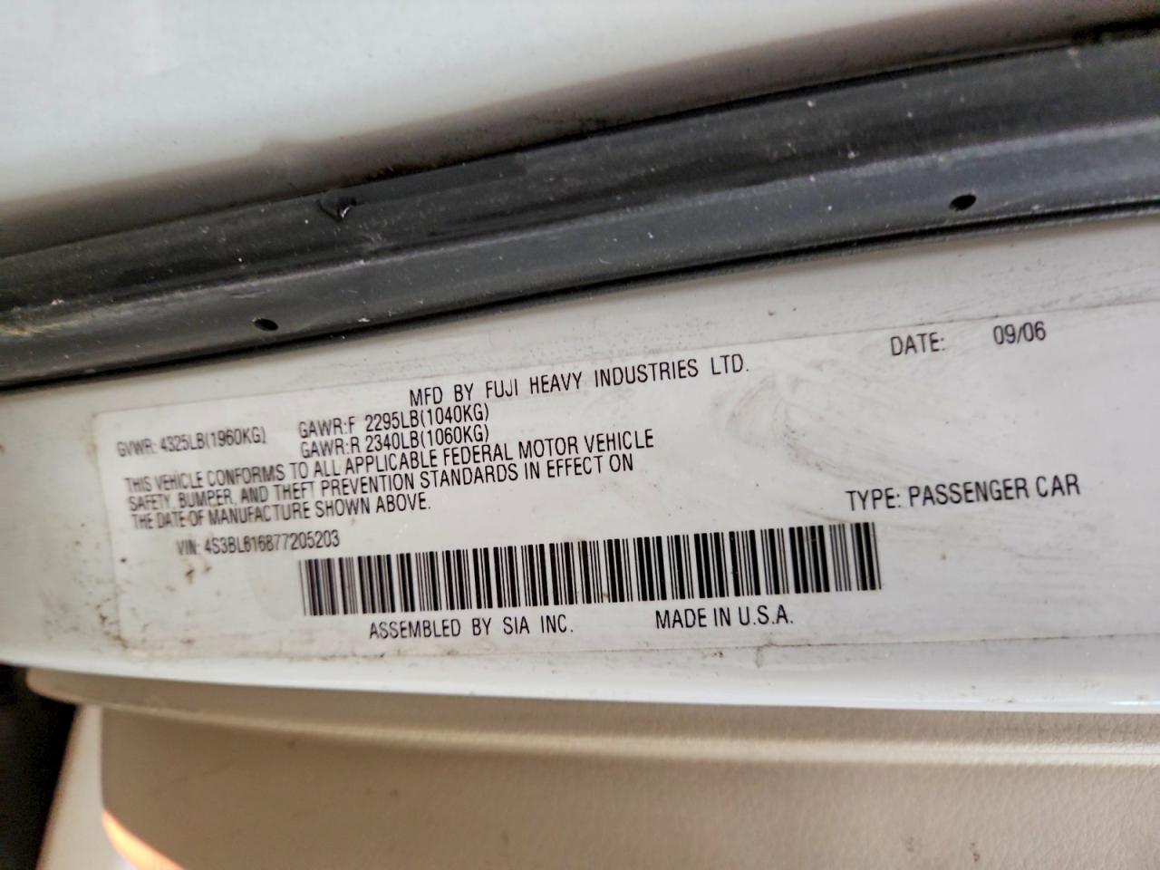 2007 SUBARU LEGACY