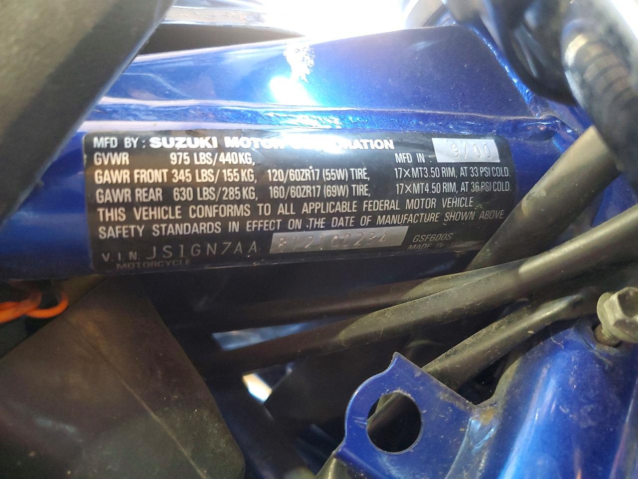 2001 SUZUKI CYCLE GS(F