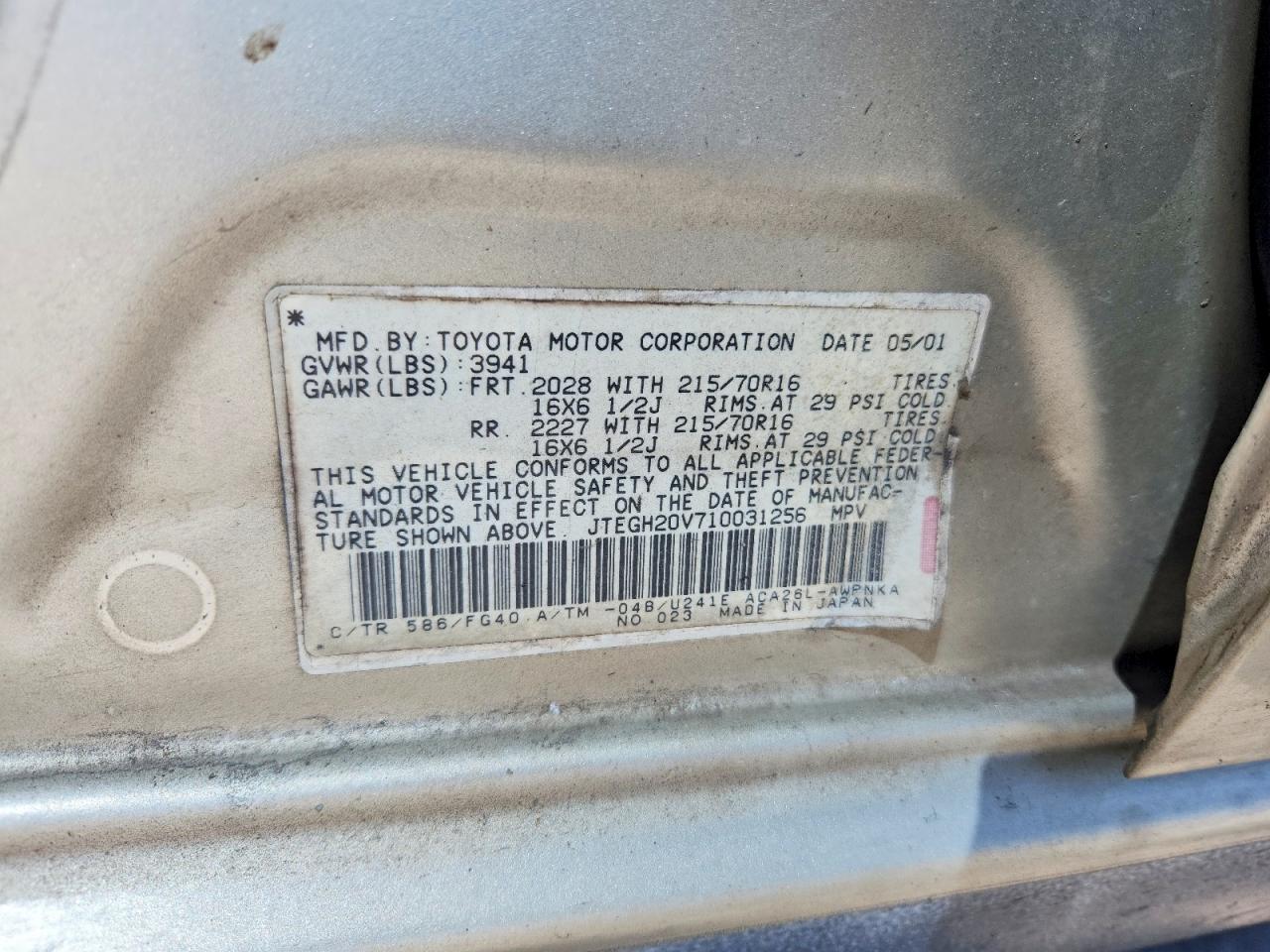 2001 TOYOTA RAV4