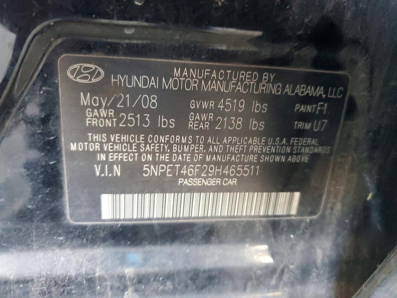 2009 HYUNDAI SONATA