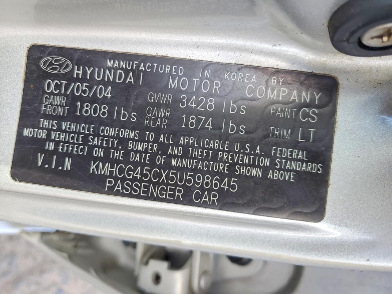 2005 HYUNDAI ACCENT