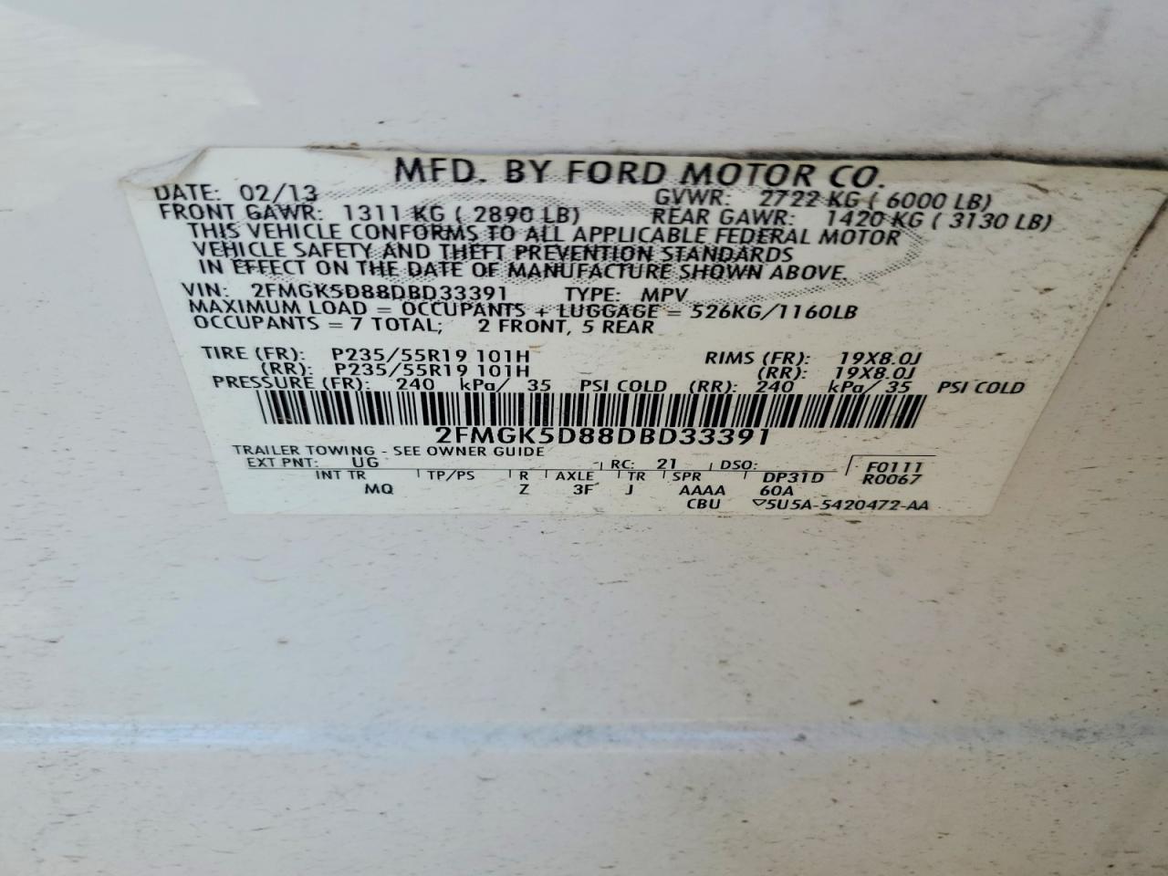 2013 FORD FLEX