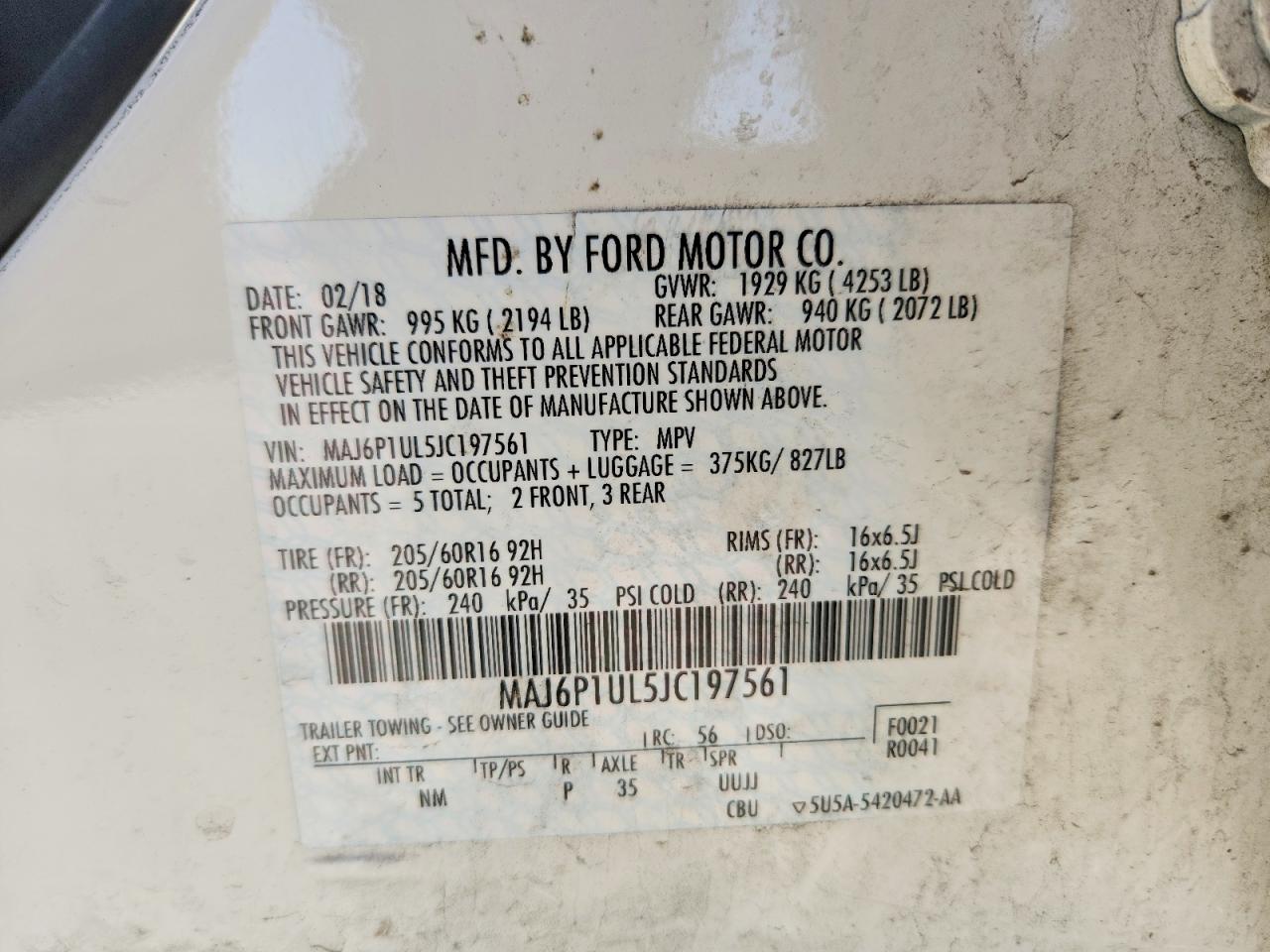 2018 FORD ECOSPORT
