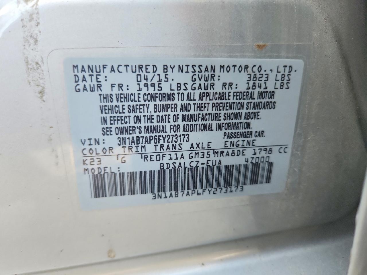 2015 NISSAN SENTRA