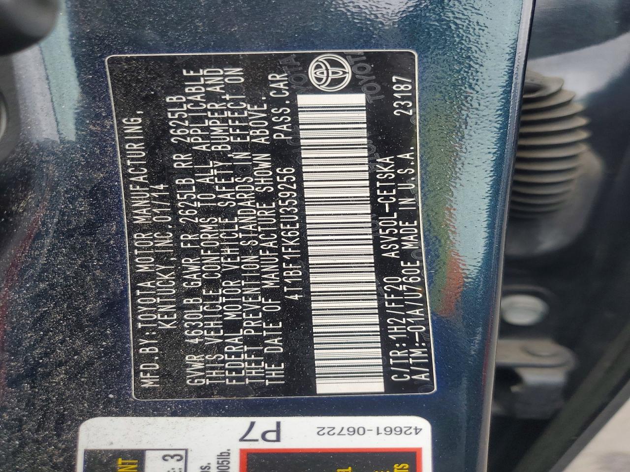 2014 TOYOTA CAMRY