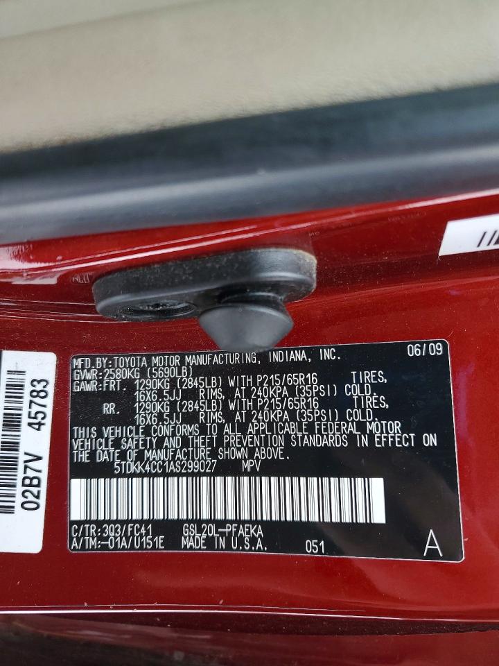 2010 TOYOTA SIENNA