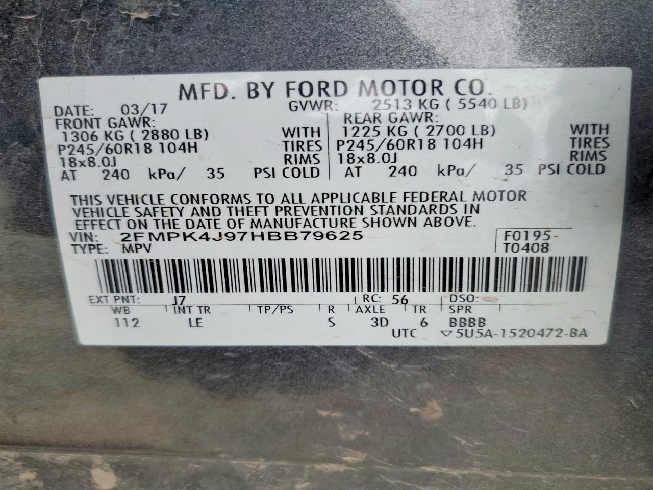 2017 FORD EDGE