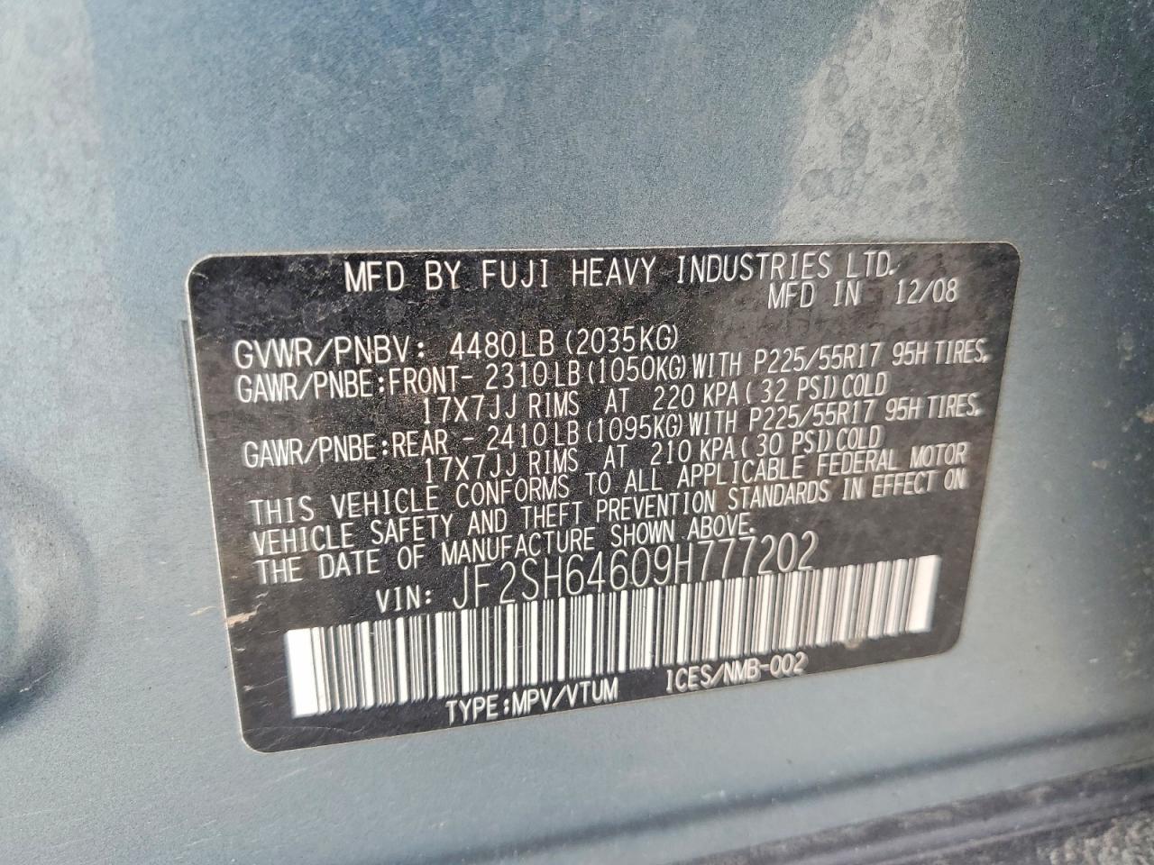 2009 SUBARU FORESTER