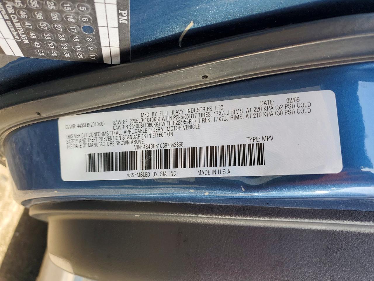 2009 SUBARU OUTBACK