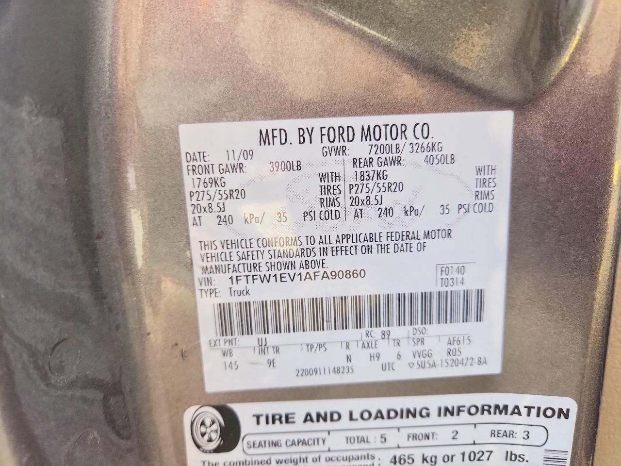 2010 FORD F150