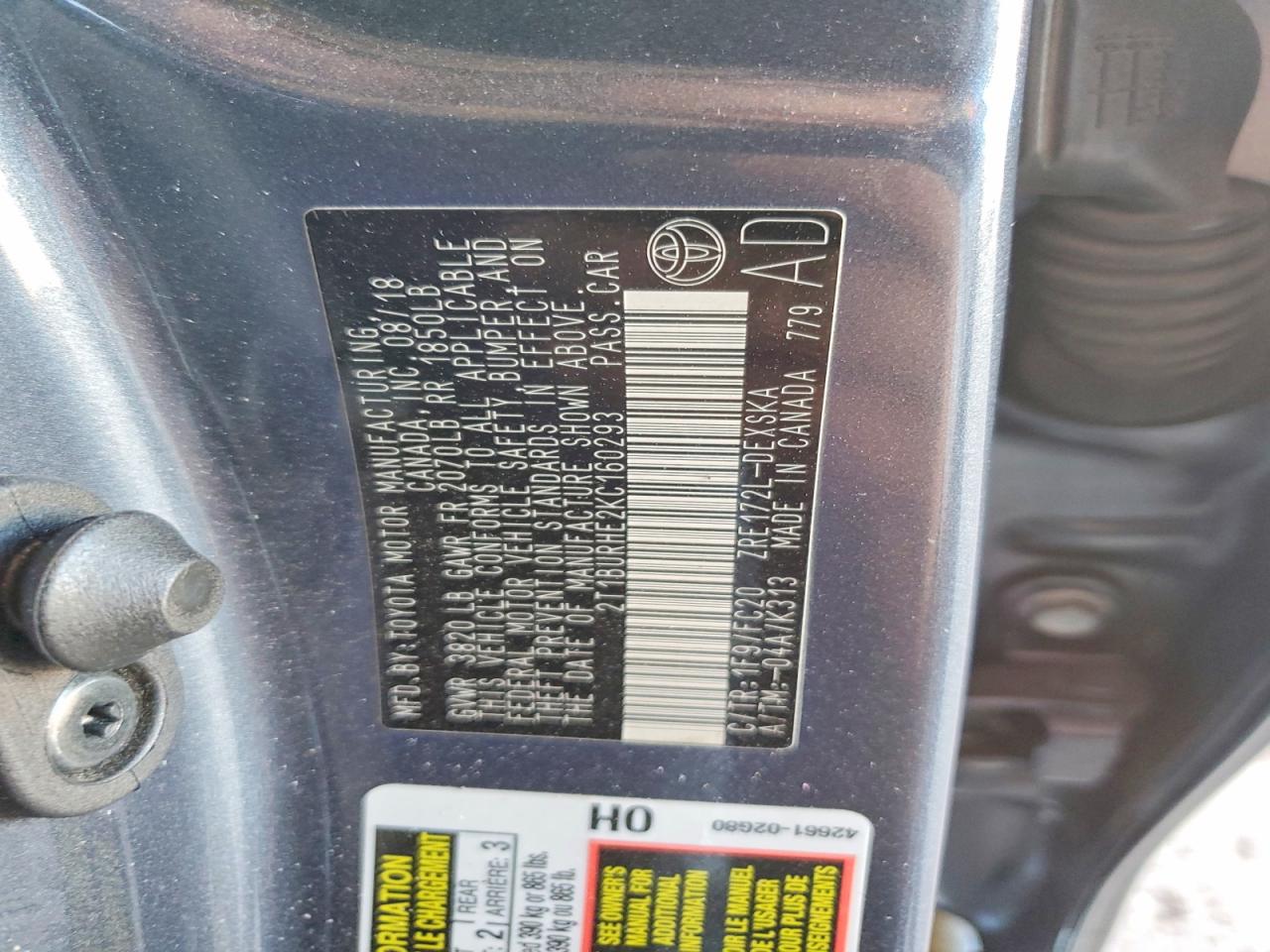 2019 TOYOTA COROLLA