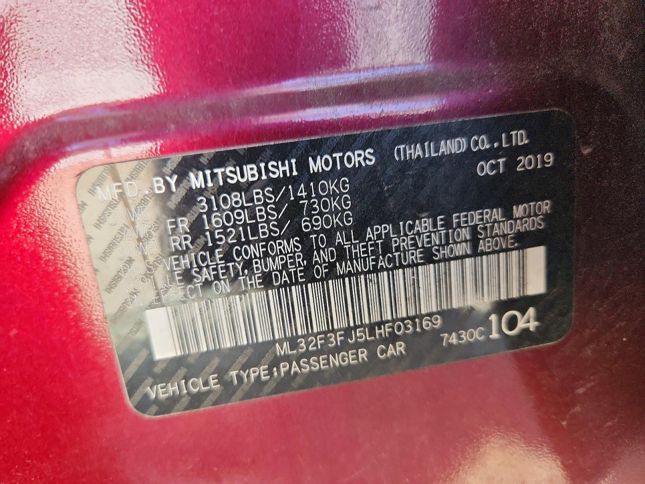 2020 MITSUBISHI MIRAGE