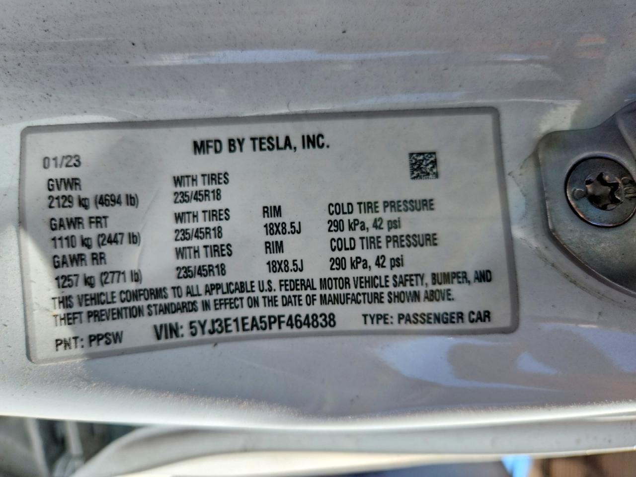 2023 TESLA MODEL 3