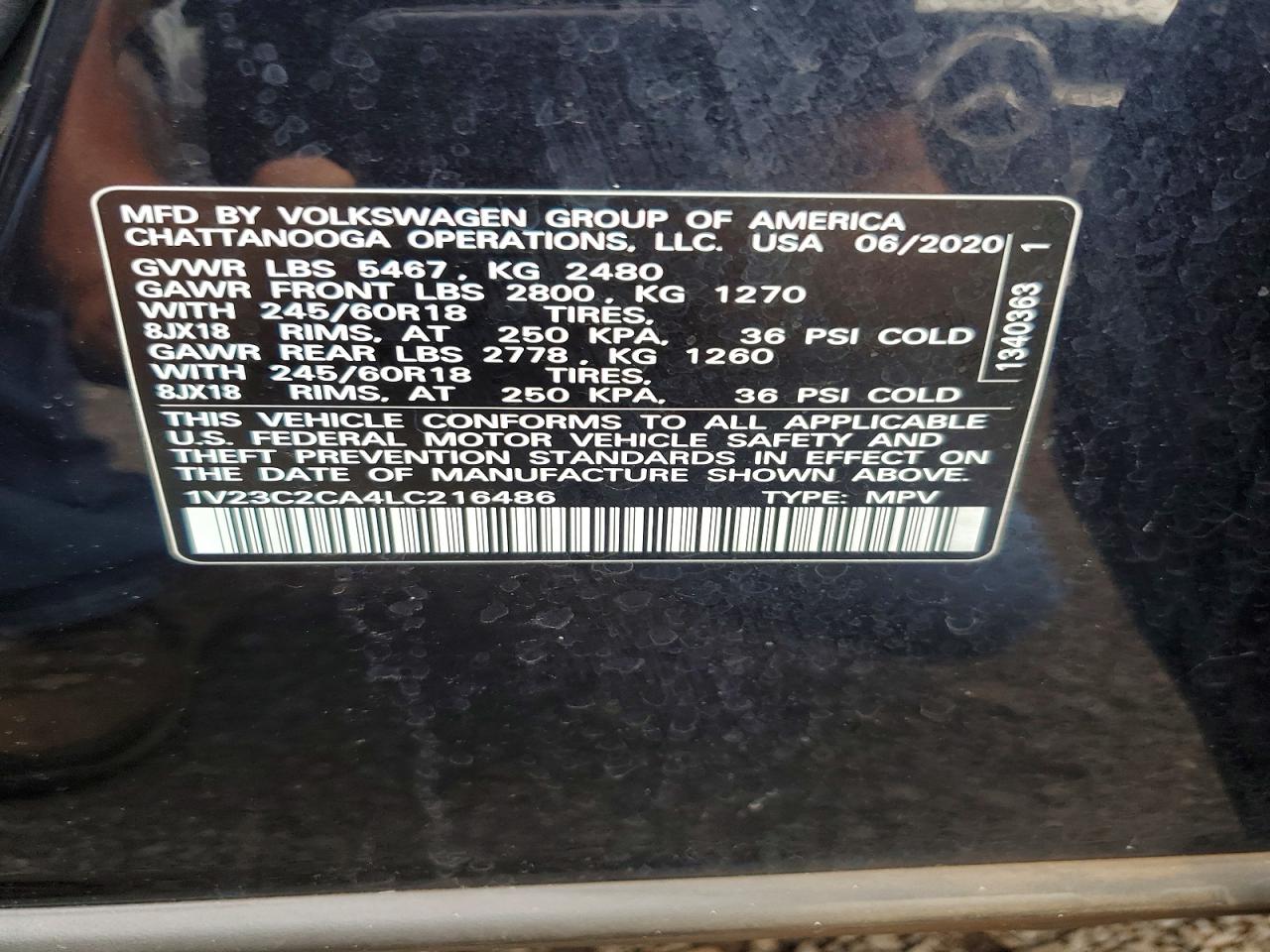 2020 VOLKSWAGEN ATLAS