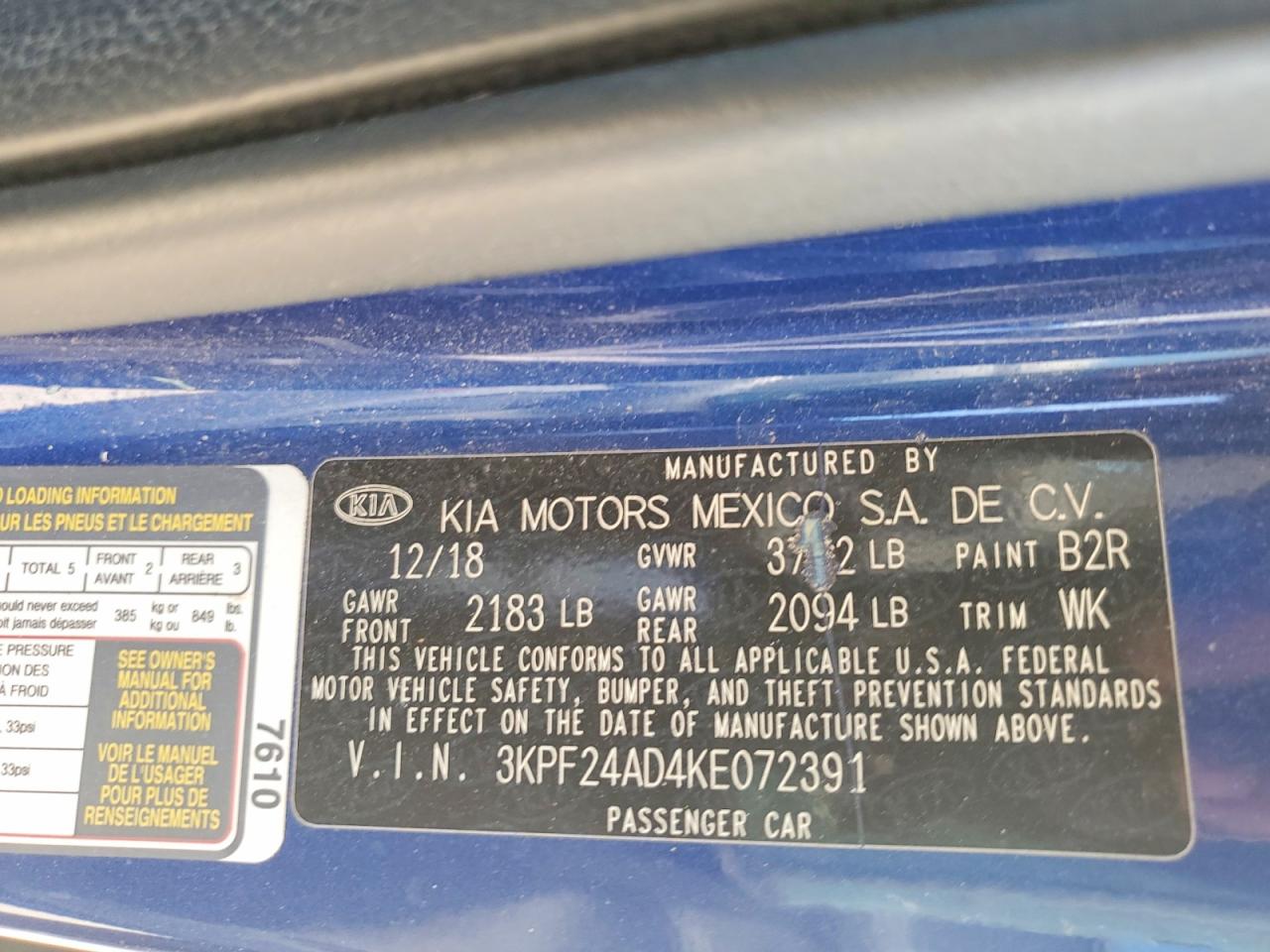 2019 KIA FORTE