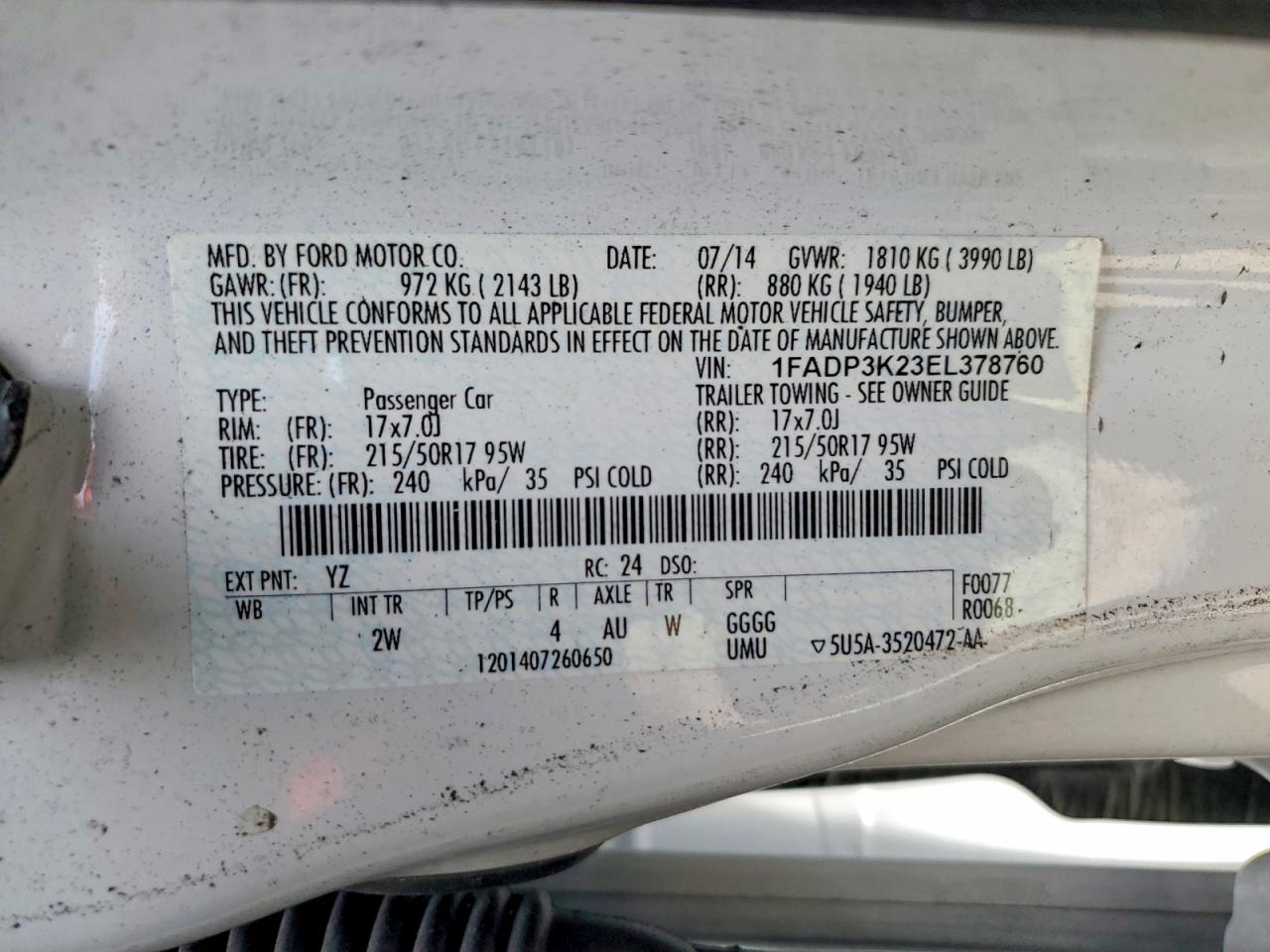 2014 FORD FOCUS