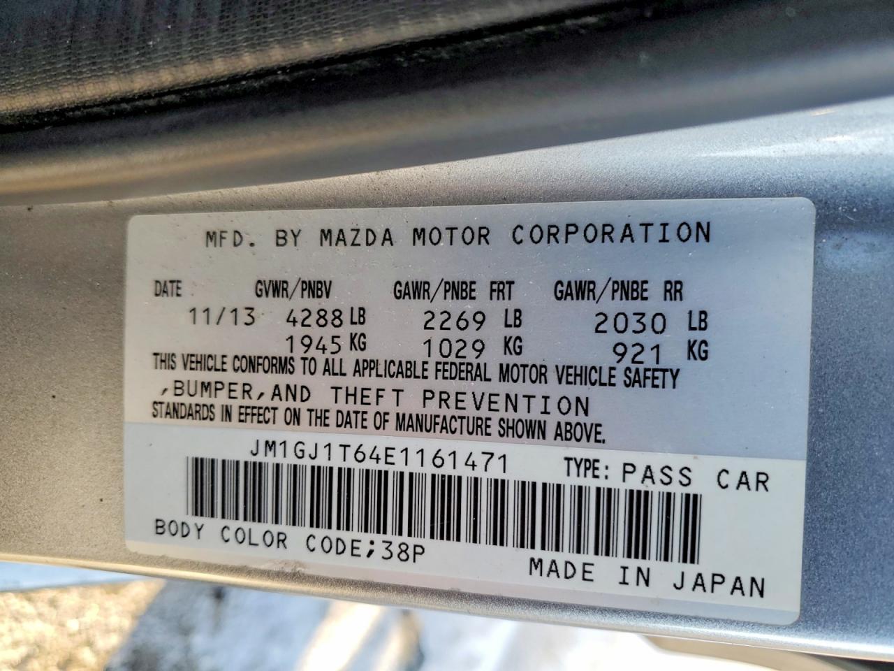 2014 MAZDA 6