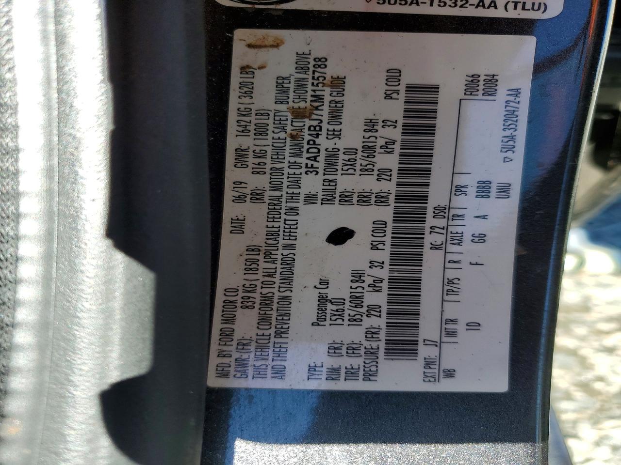2019 FORD FIESTA