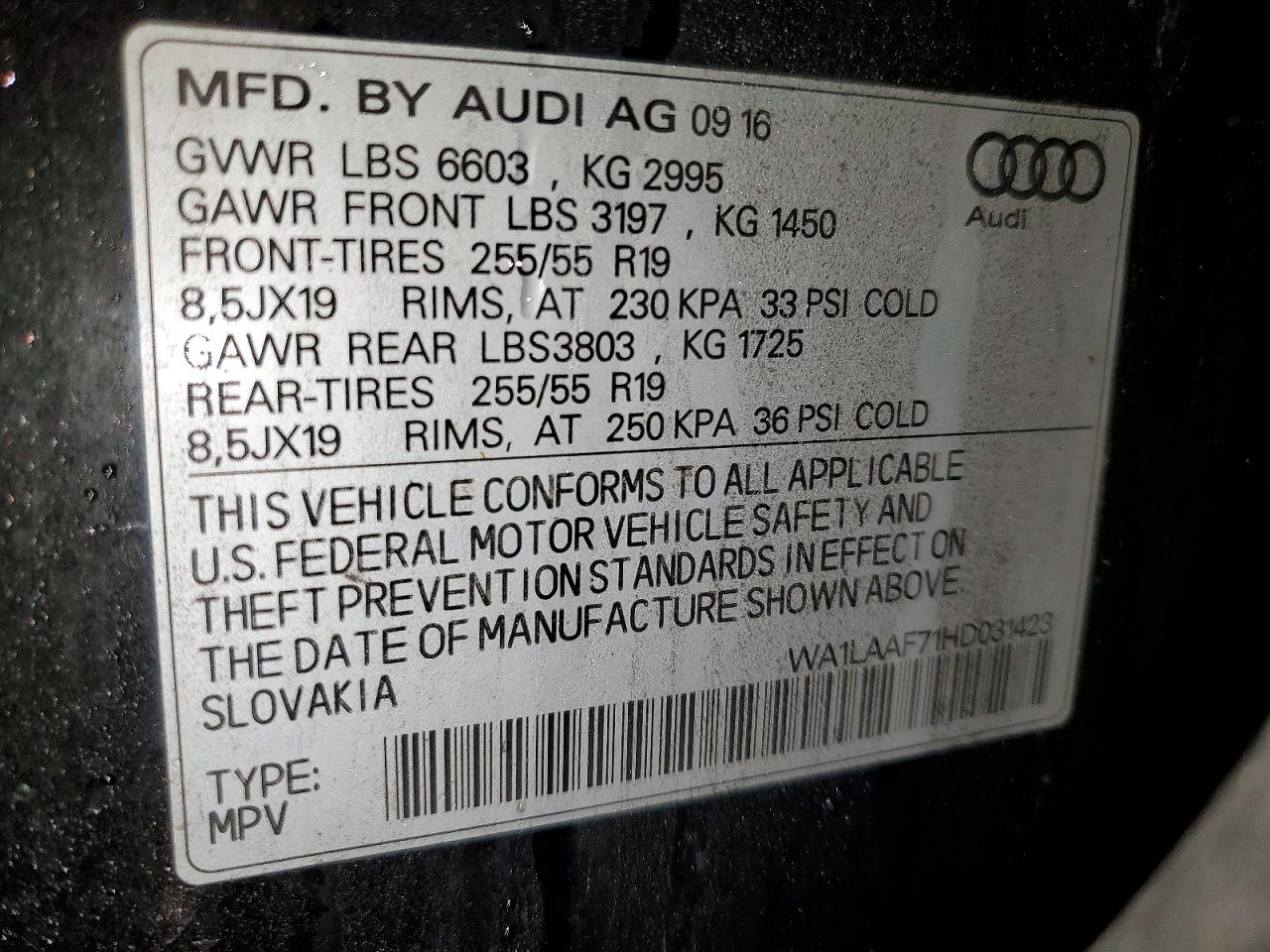 2017 AUDI Q7