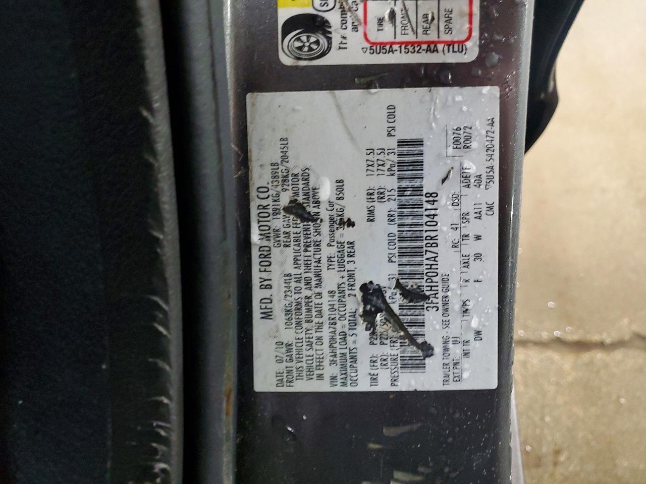 2011 FORD FUSION