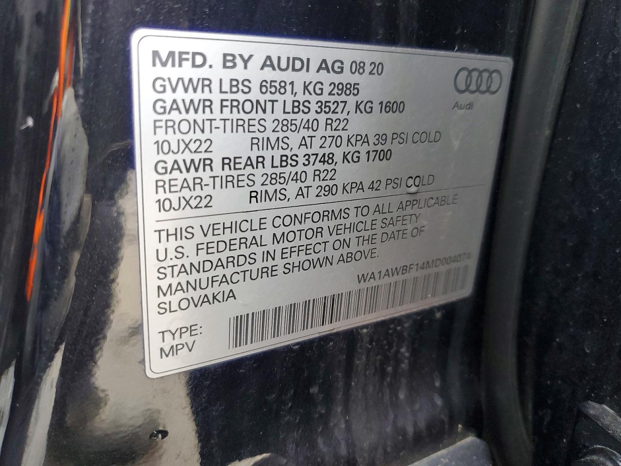 2021 AUDI SQ8