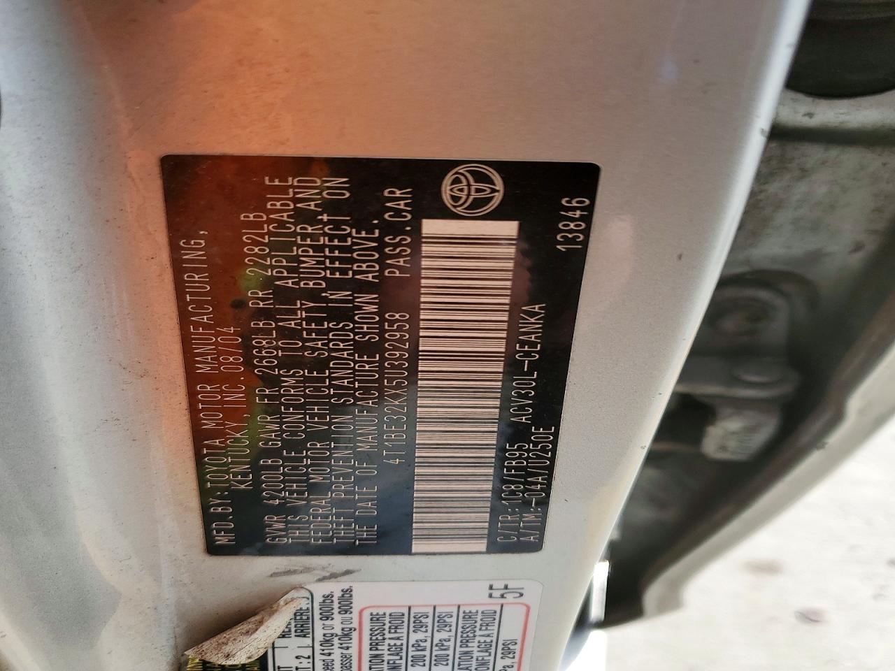 2005 TOYOTA CAMRY