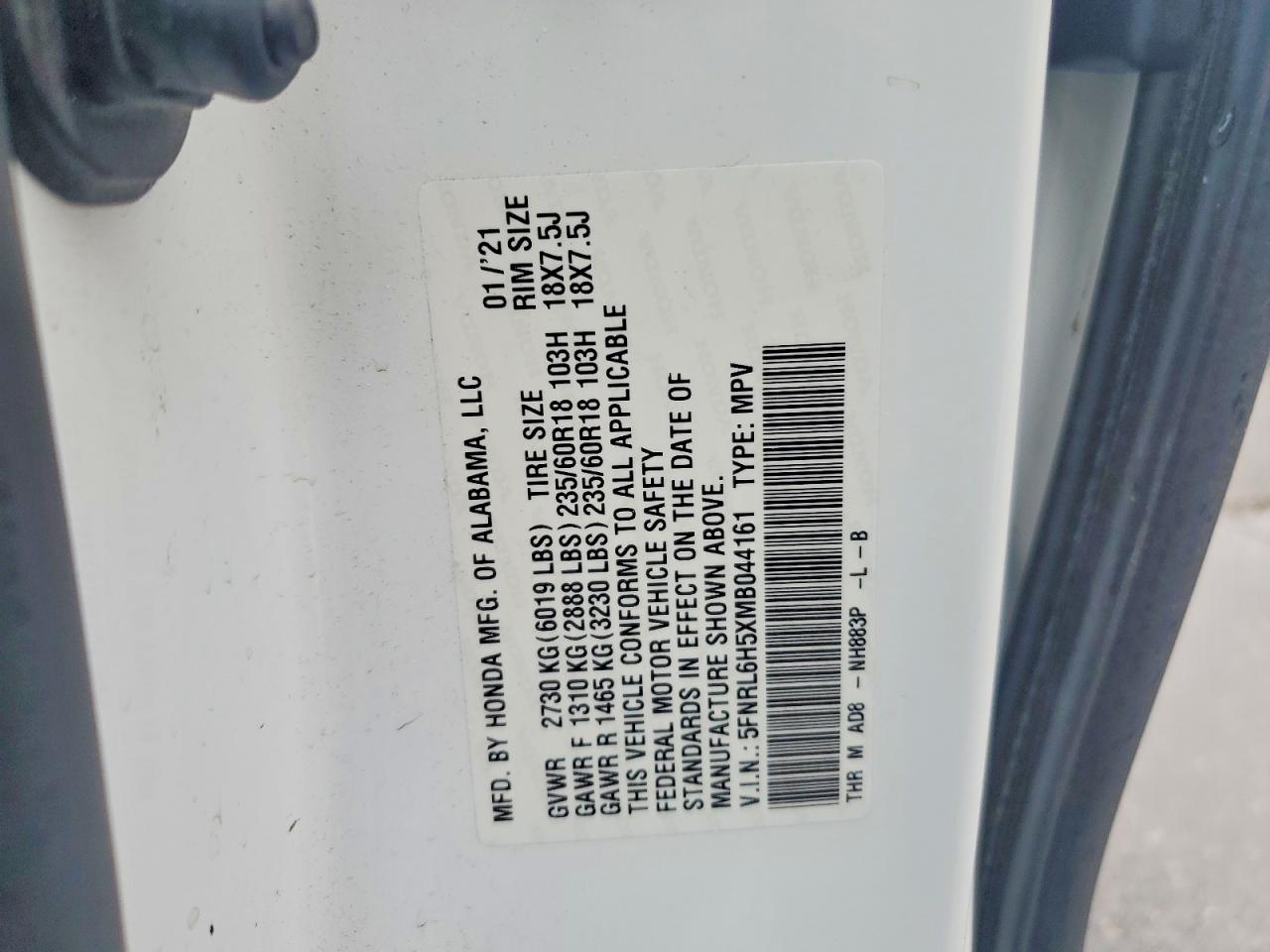2021 HONDA ODYSSEY