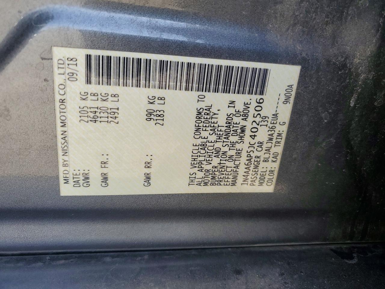 2018 NISSAN MAXIMA