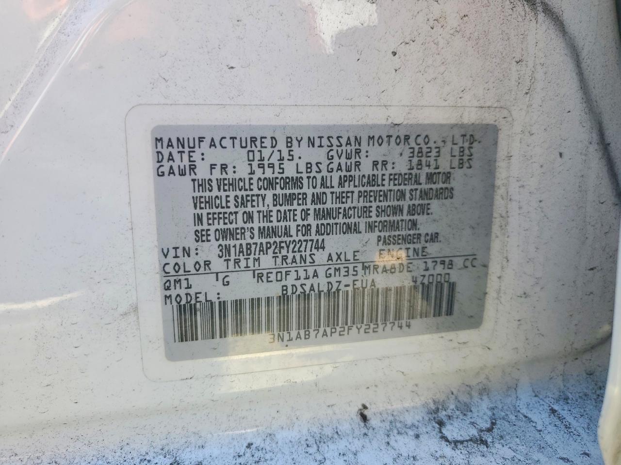 2015 NISSAN SENTRA