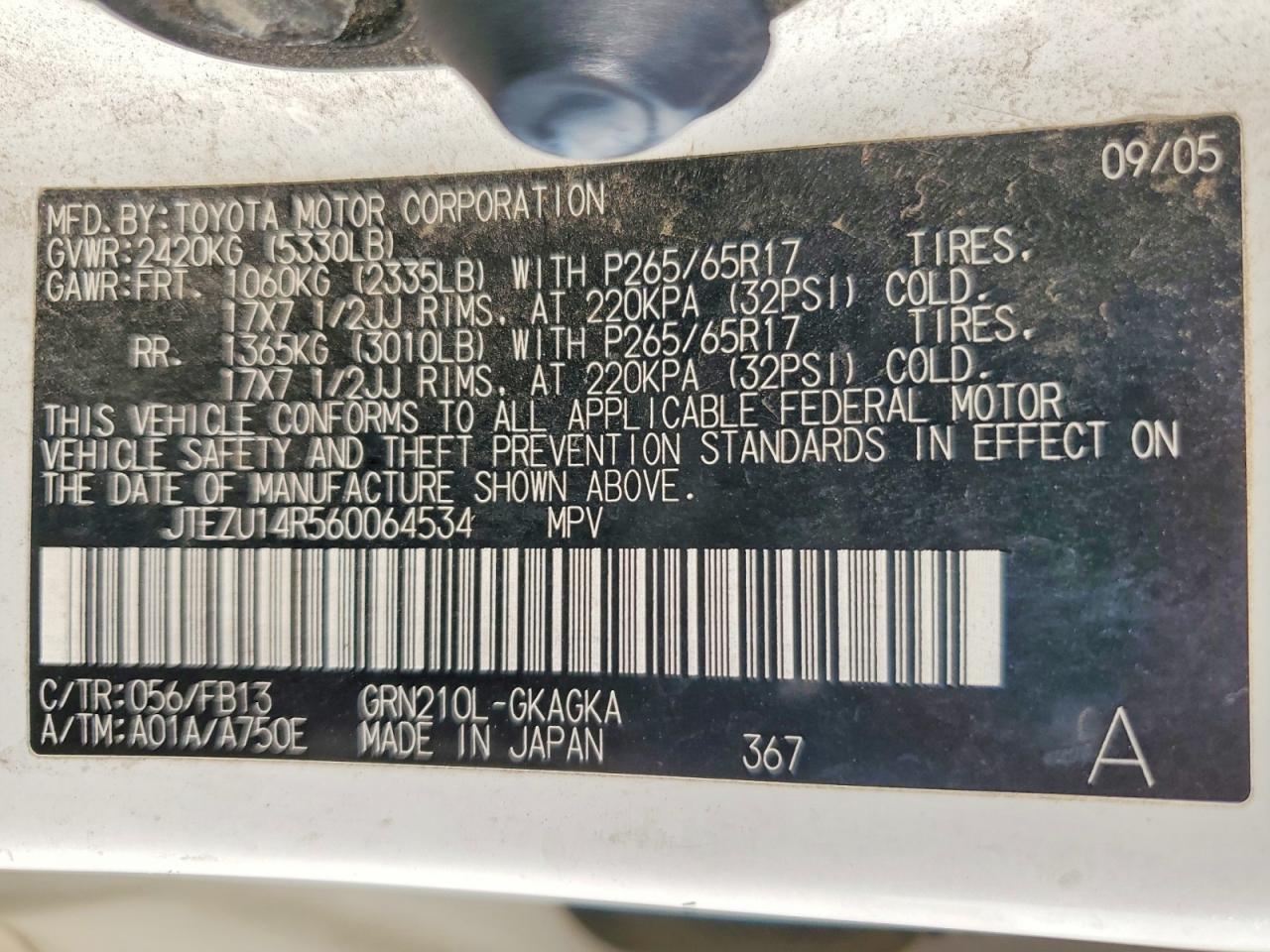 2006 TOYOTA 4RUNNER
