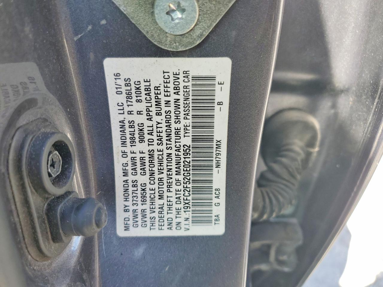2016 HONDA CIVIC