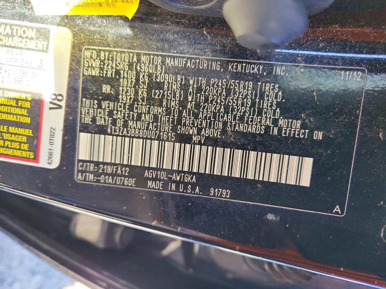 2013 TOYOTA VENZA