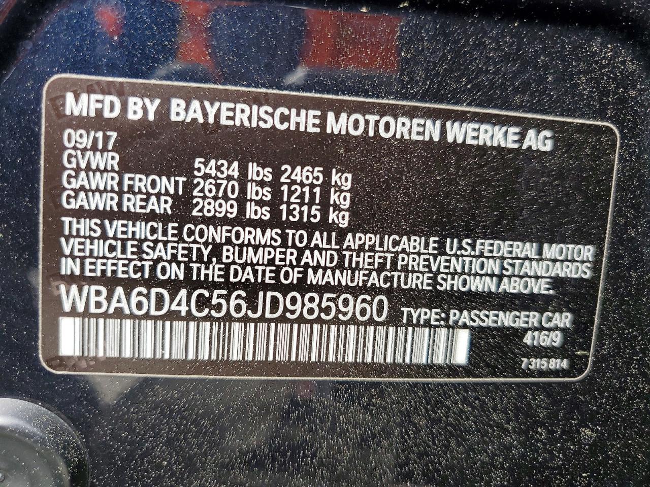 2018 BMW 6 SERIES