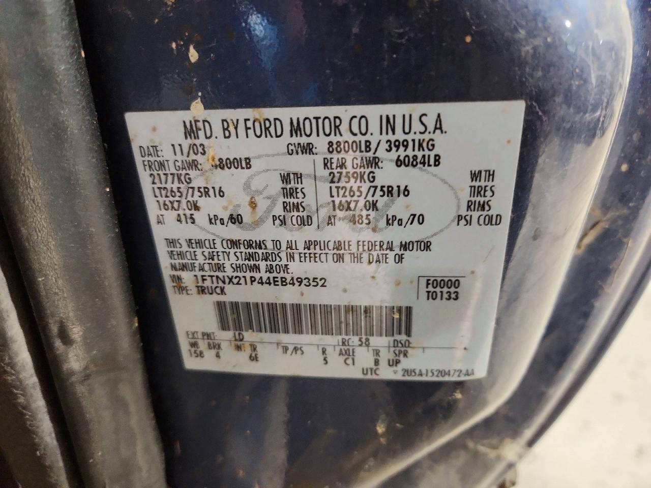 2004 FORD F250 SUPER