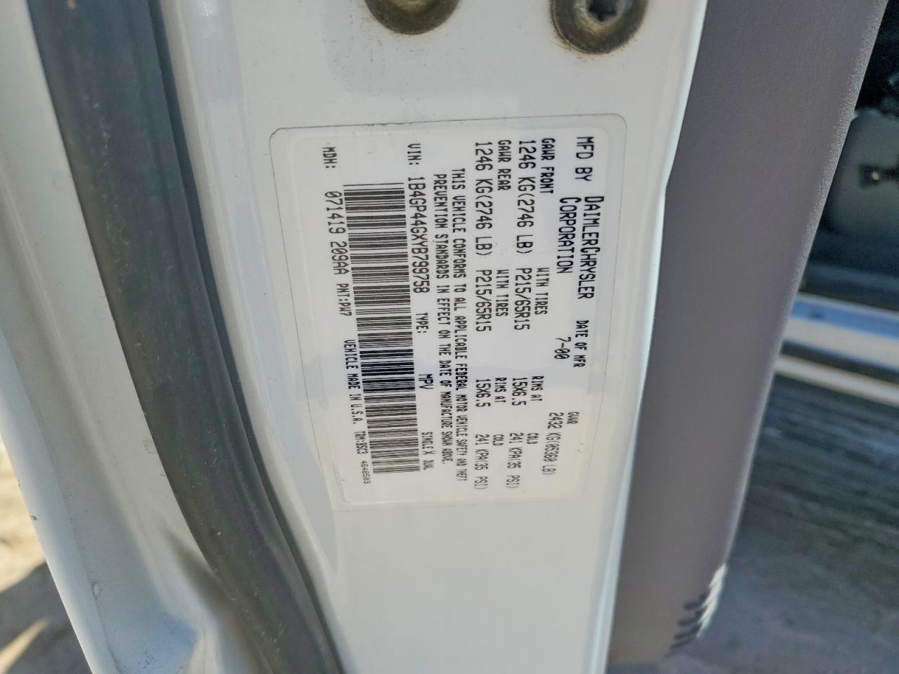2000 DODGE CARAVAN